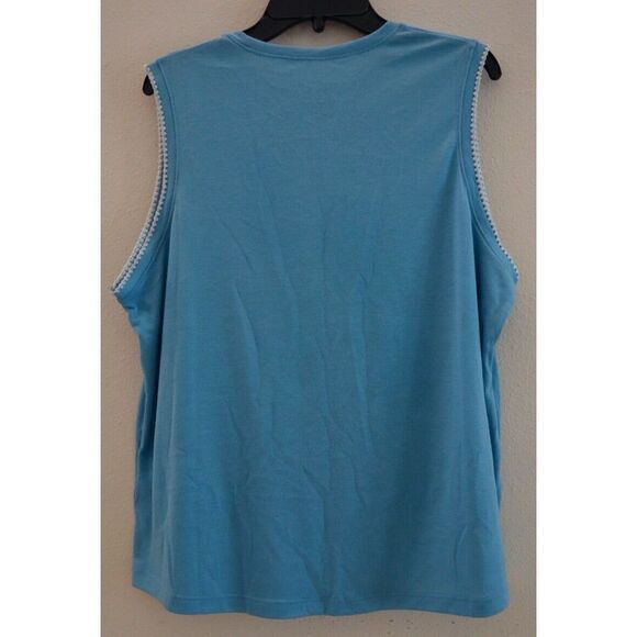 Nike Yoga DA1046 424 Women's Sz Large Blue Dri-FIT Crochet-Trimmed Tank Top - Picture 2 of 5